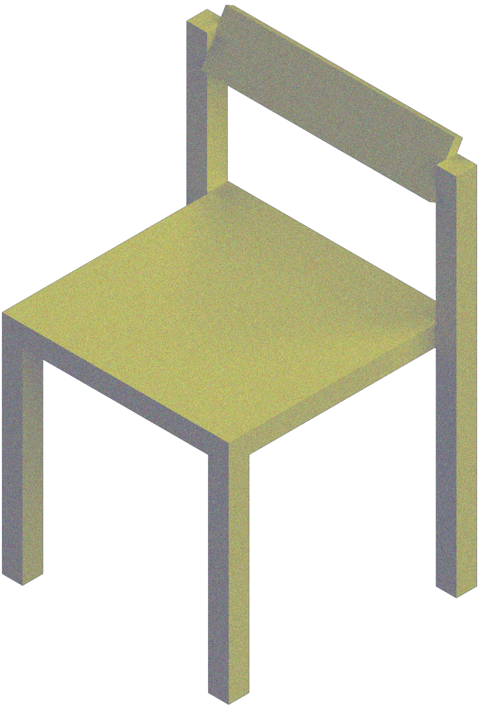 3D Stylized rendering of the Anything Chair in yellow
